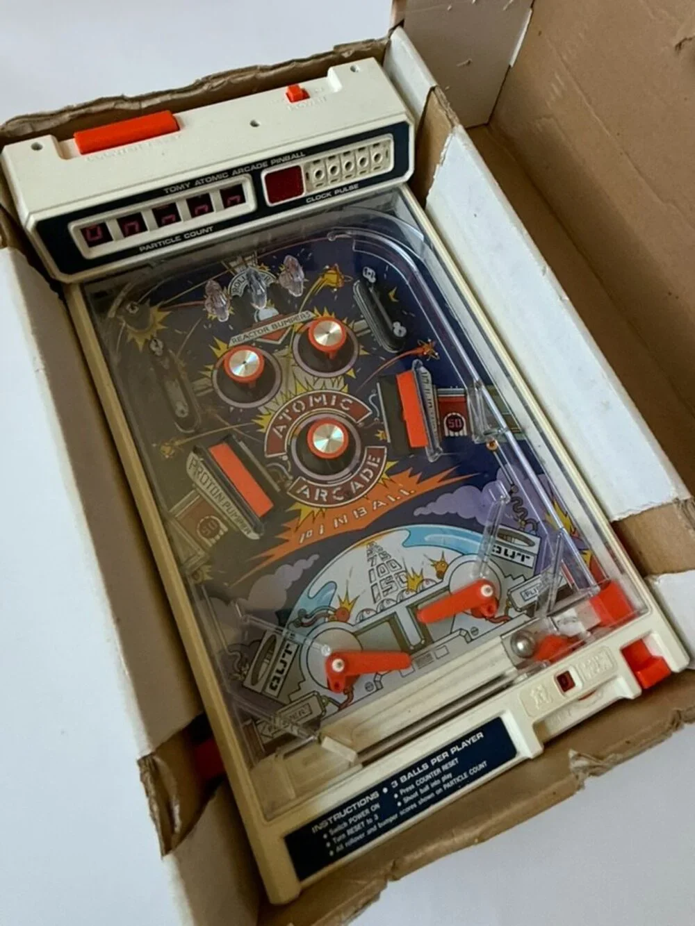 Atomic Arcade Pin Ball Vintage Game 1979 Tomy Japan Un-tested Portable Pinball